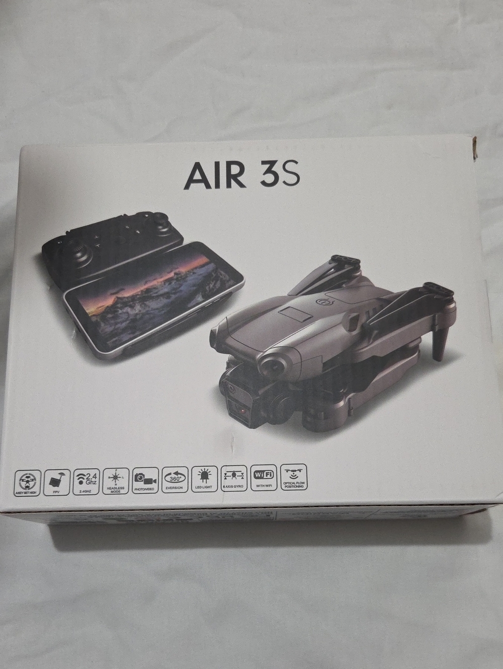 3S Foldable Drone with Remote Controller - Black